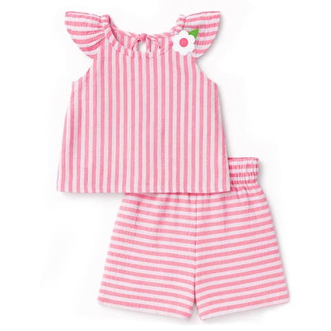 Stripe Gauze Top And Shorts (Toddler, Little Kid, Big Kid)