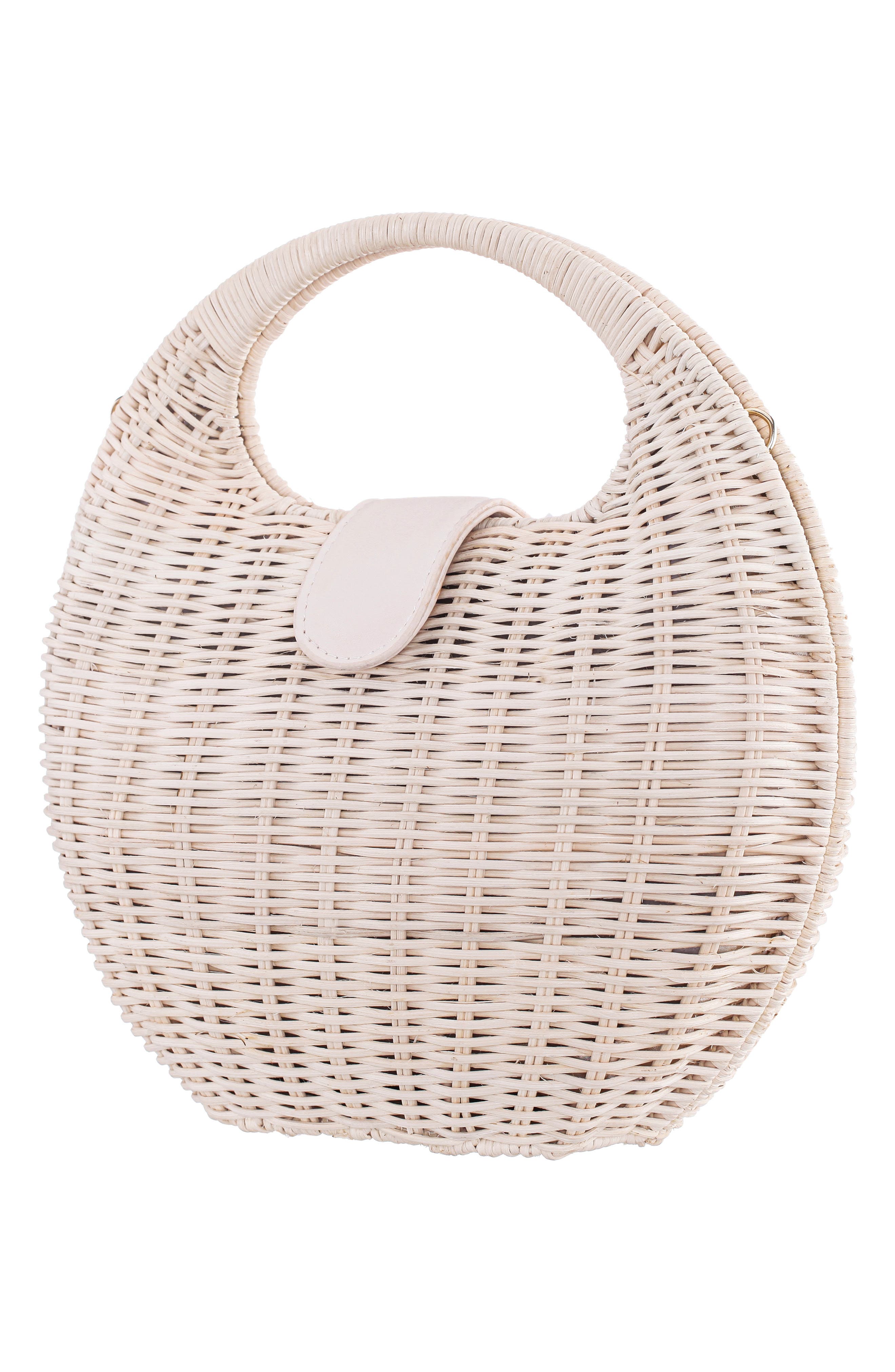 Nina Kava Rattan Handbag, Alternate, color, White