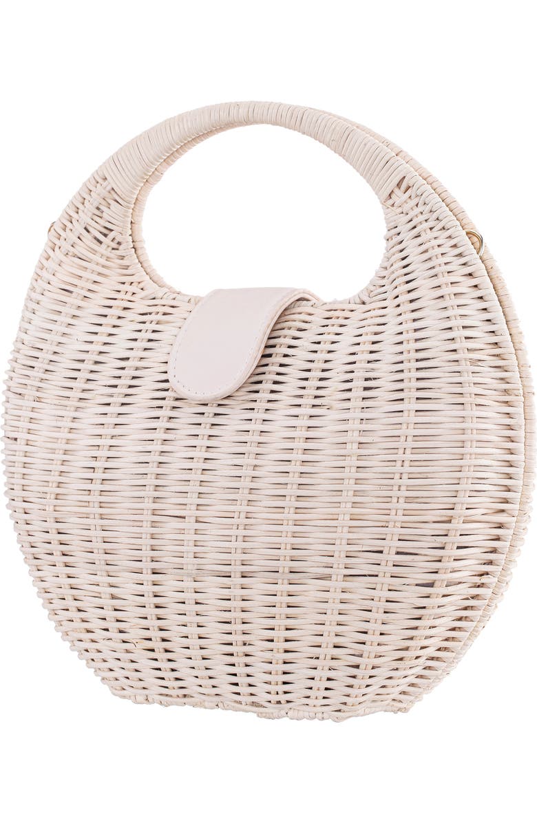 Nina Kava Rattan Handbag, Alternate, color, White