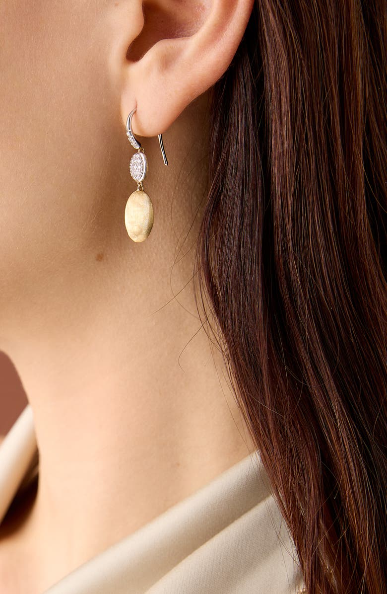 Marco Bicego Siviglia Diamond Drop Earrings, Alternate, color, 18K Yellow/White Gold