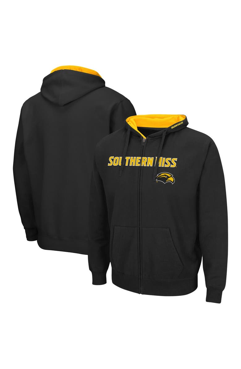 COLOSSEUM Men's Colosseum Black Southern Miss Golden Eagles Arch & Logo 3.0 Full-Zip Hoodie, Main, color, Black