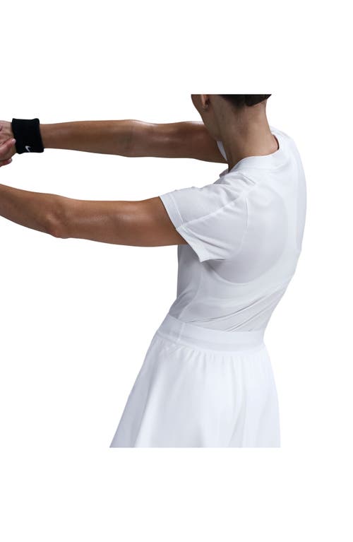Nike Court Ace Advantage Dri-fit High Waist Tennis Skirt In White