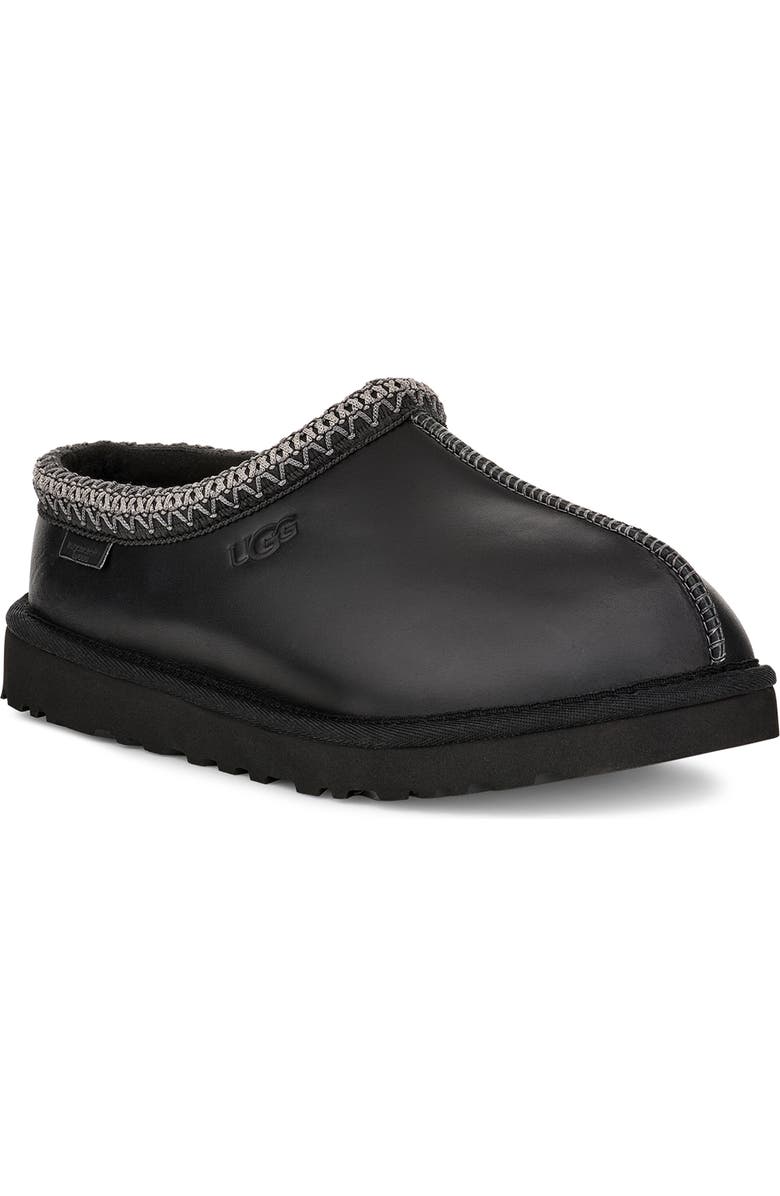 UGG<sup>®</sup> Tasman Leather Slipper, Main, color, Black