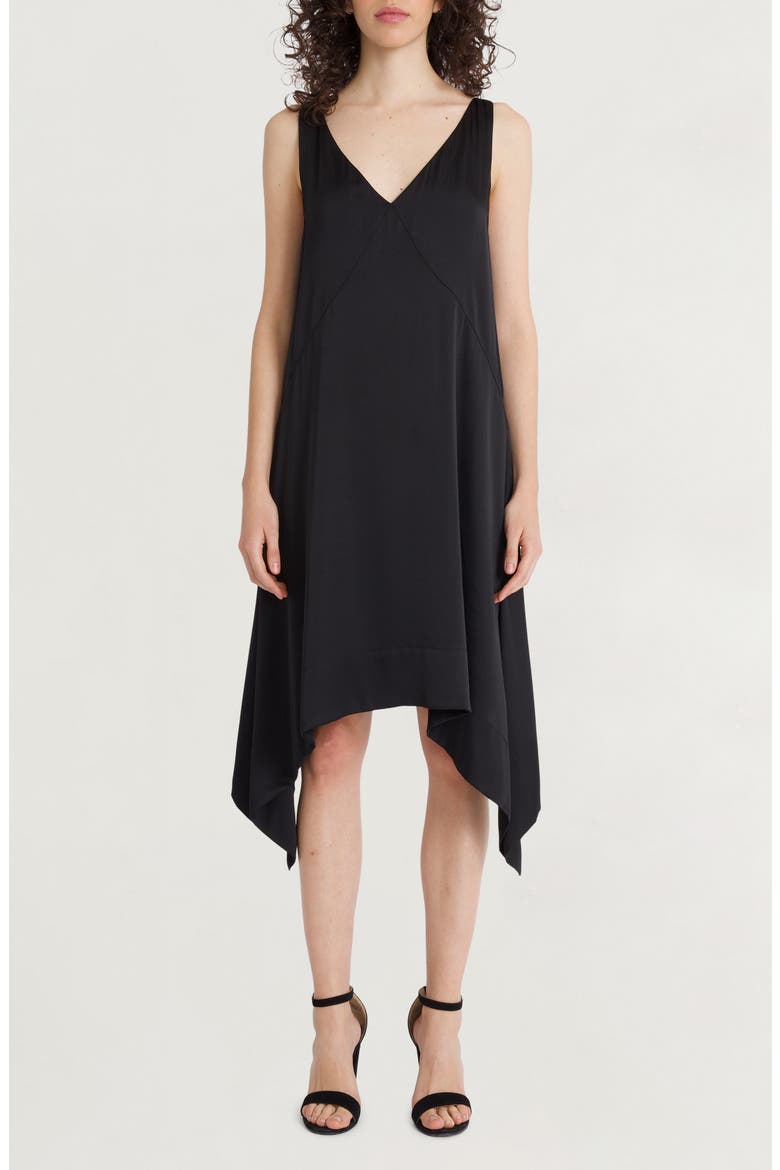 Sleeveless Asymmetric Midi Dress, Main, color, METEORITE