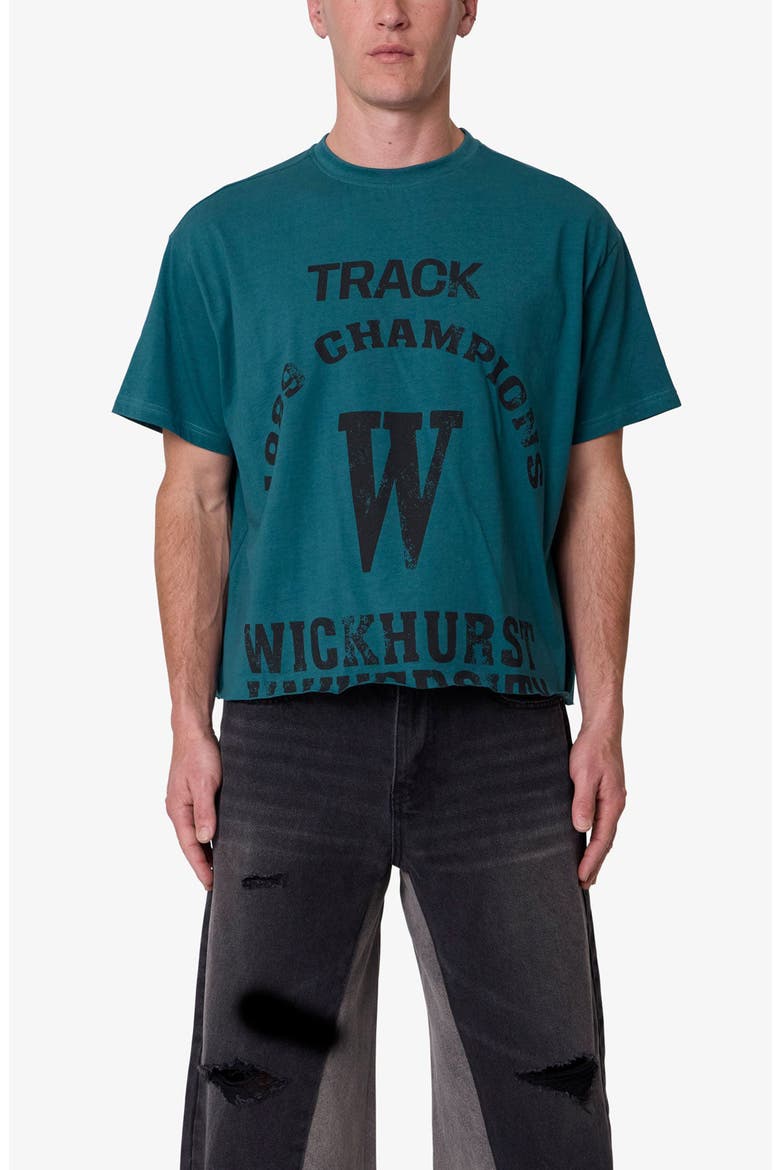 Wickhurst Cutoff Graphic T-Shirt, Main, color, TEAL