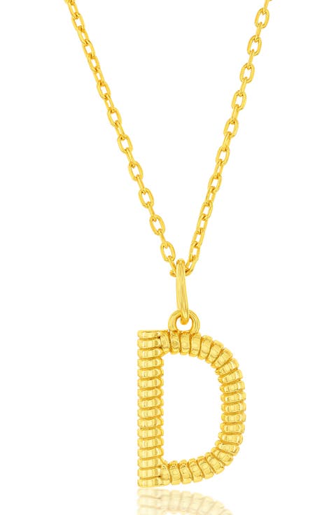 Croissant Initial Pendant Necklace