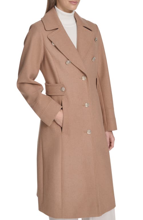 Kenneth Cole New York Notch Lapel Military Coat In Brown