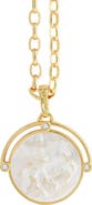 Anabel Aram Jewelry Pegasus Mother of Pearl Coin Pendant Necklace