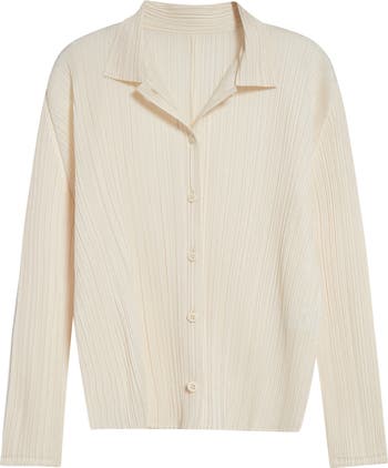 PLEATS PLEASE 襟付きシャツ Pleats Please Issey Miyake Pleated Button-Up Shirt | Nordstrom
