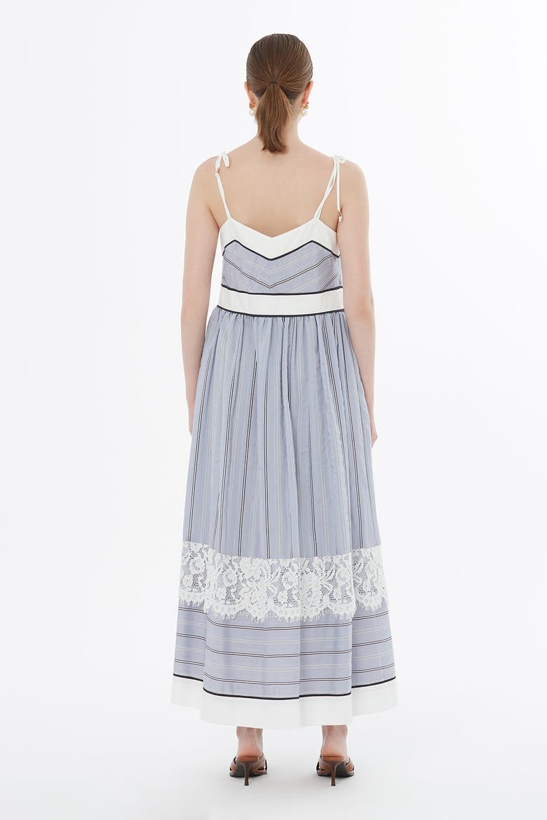 Blue Lace Trim Detail Dress, Alternate, color, Blue