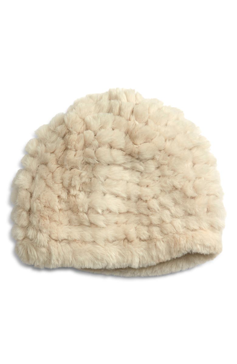 La Fiorentina Faux Fur Knit Beanie, Main, color,