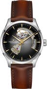 Hamilton Jazzmaster Open Heart Automatic Leather Strap Watch, 40mm