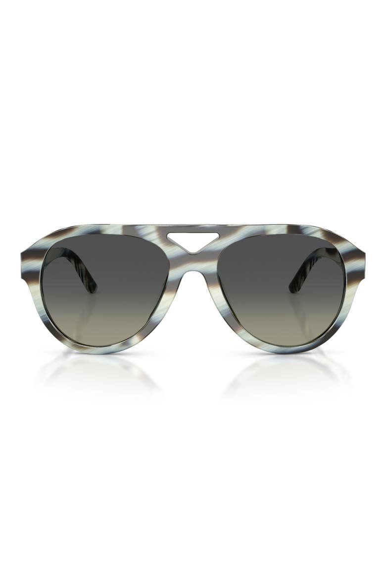 55mm Pilot Sunglasses, Main, color, BLUE IVORY HORN / GREY