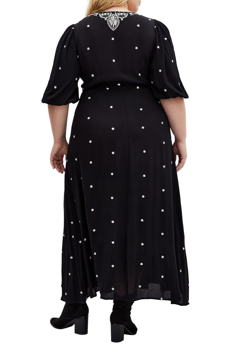 Anaya Embroidered Maxi Dress, Alternate, color, BLACK