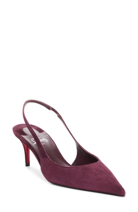 Miss Z Suede Pointed Toe Slingback Pump
