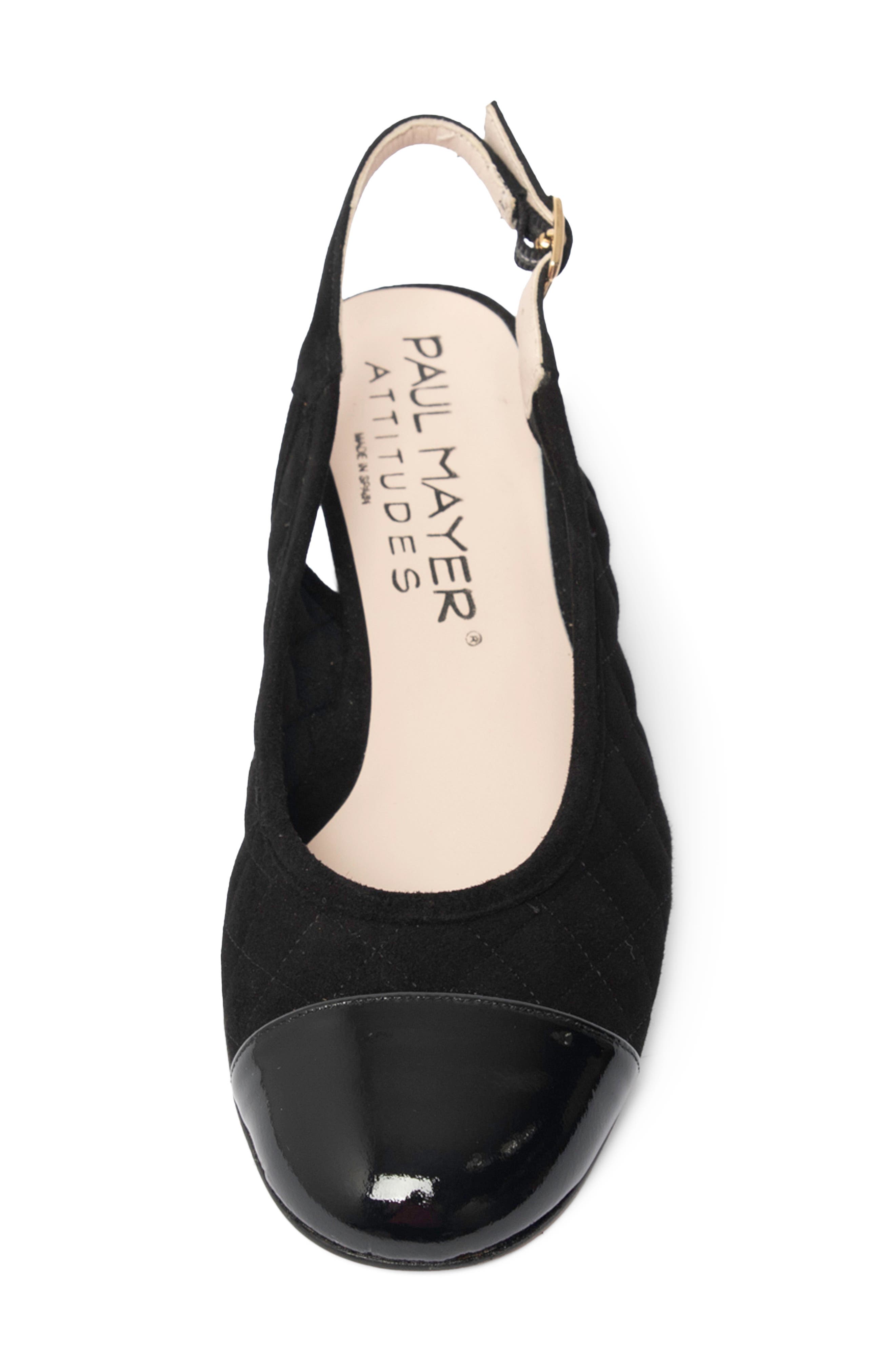 Titou Slingback Block Heel Pump, Alternate, color, BLACK PATENT/ BLACK SUEDE