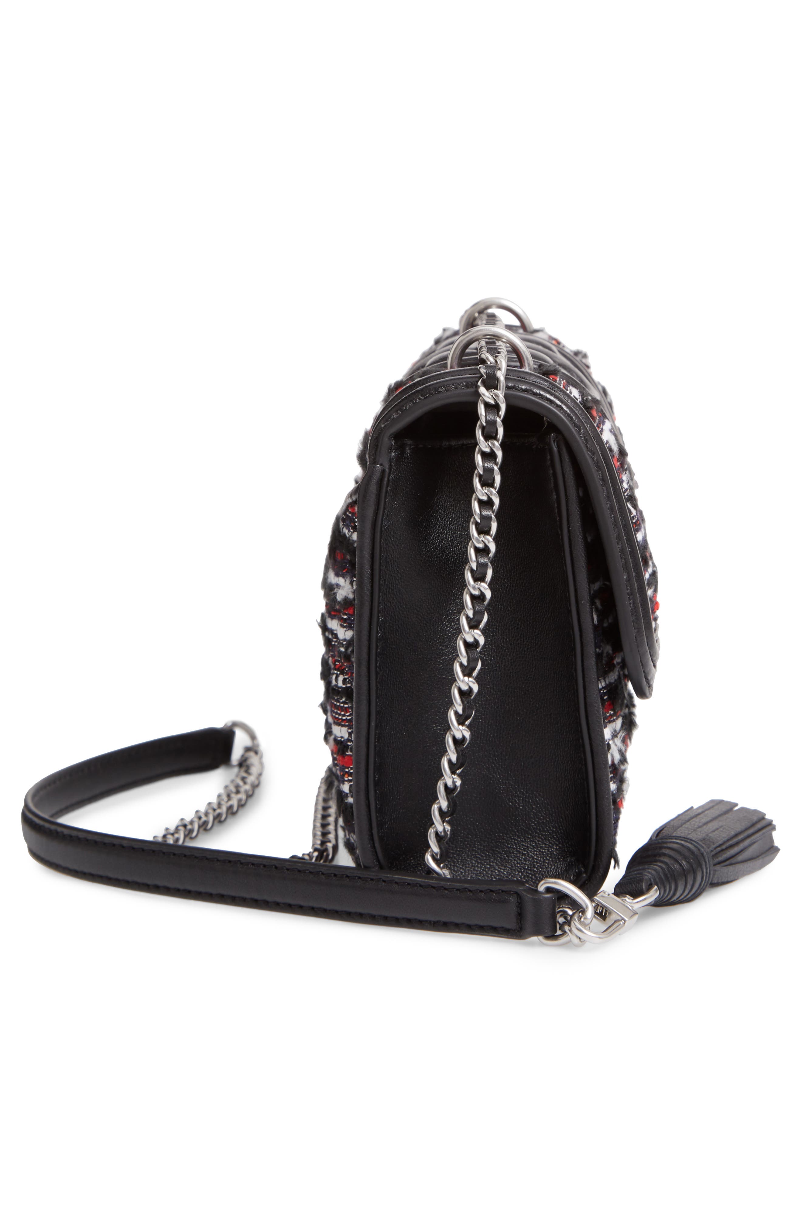 Tory Burch Small Fleming Tweed Convertible Shoulder Bag, Alternate, color, 