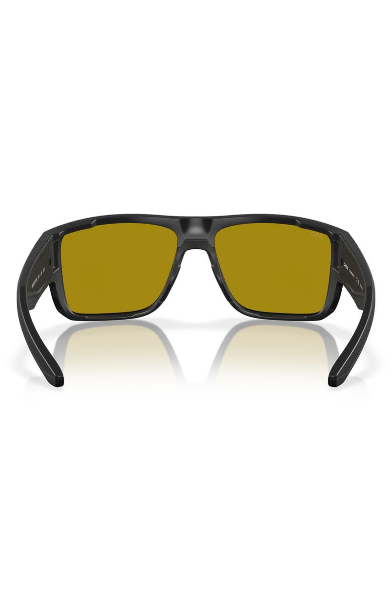 Costa Del Mar Taxman 59mm Polarized Square Sunglasses, Alternate, color, Black/ Sunrise Silver