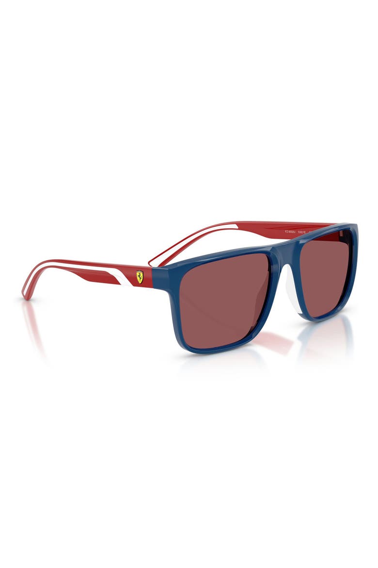 59mm Square Sunglasses, Alternate, color, BLUE / BORDEAUX