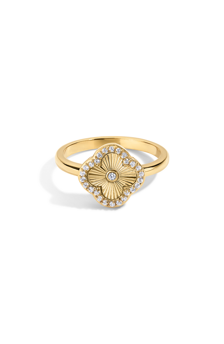 Electric Picks Icon Clover Ring, Main, color, Gold