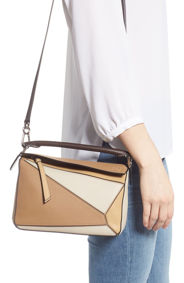 Loewe Puzzle Small Calfskin Leather Bag, Alternate, color,