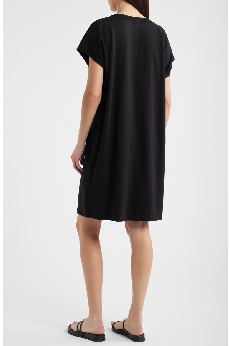 Crewneck T-Shirt Dress, Alternate, color, BLACK