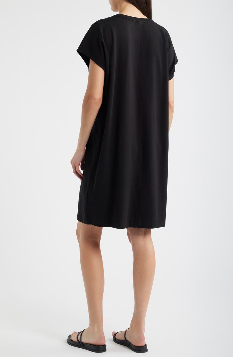 Eileen Fisher Crewneck T-Shirt Dress, Alternate, color, Black
