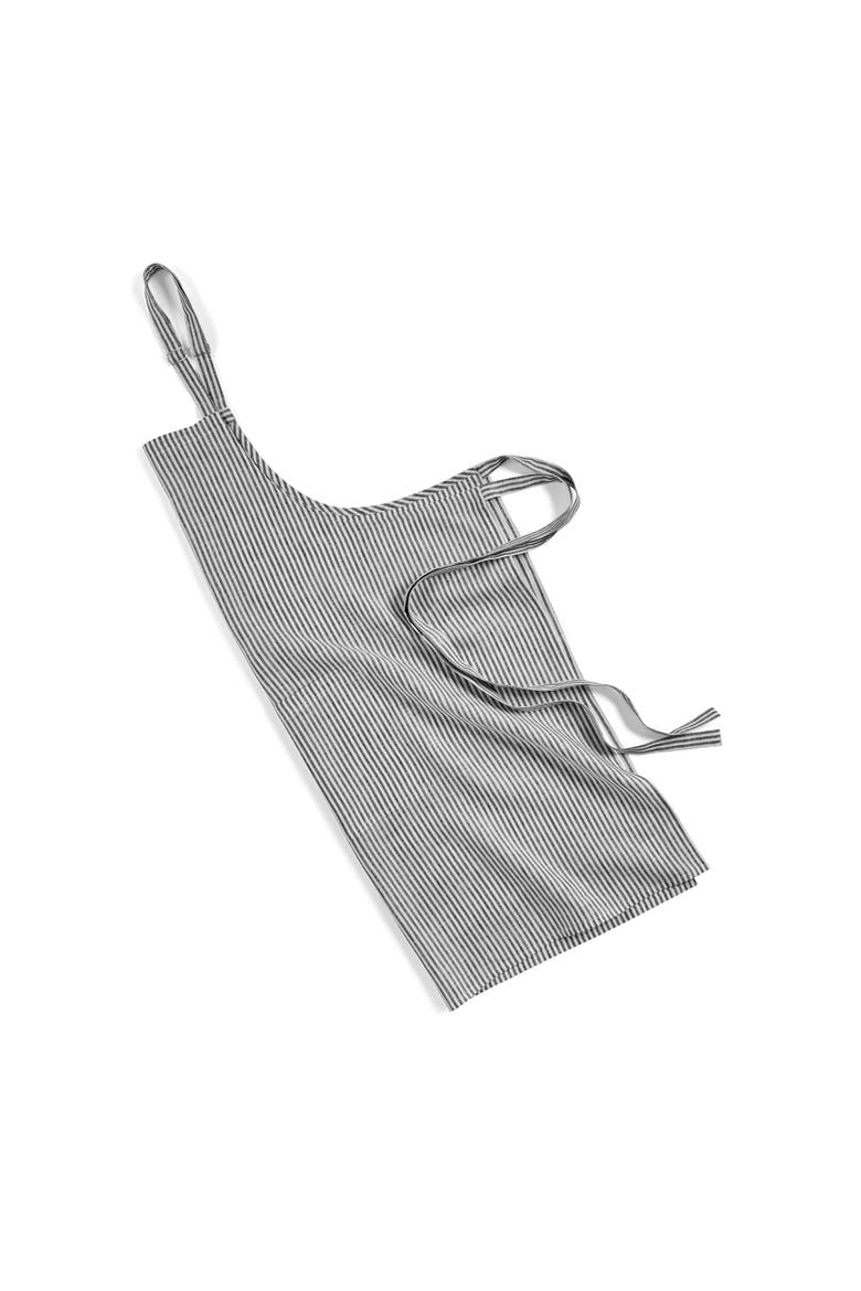 Linen Bib Apron with Adjustable Neck Strap & Center Pockets, 38 x 36 Inches, Alternate, color, Black and White