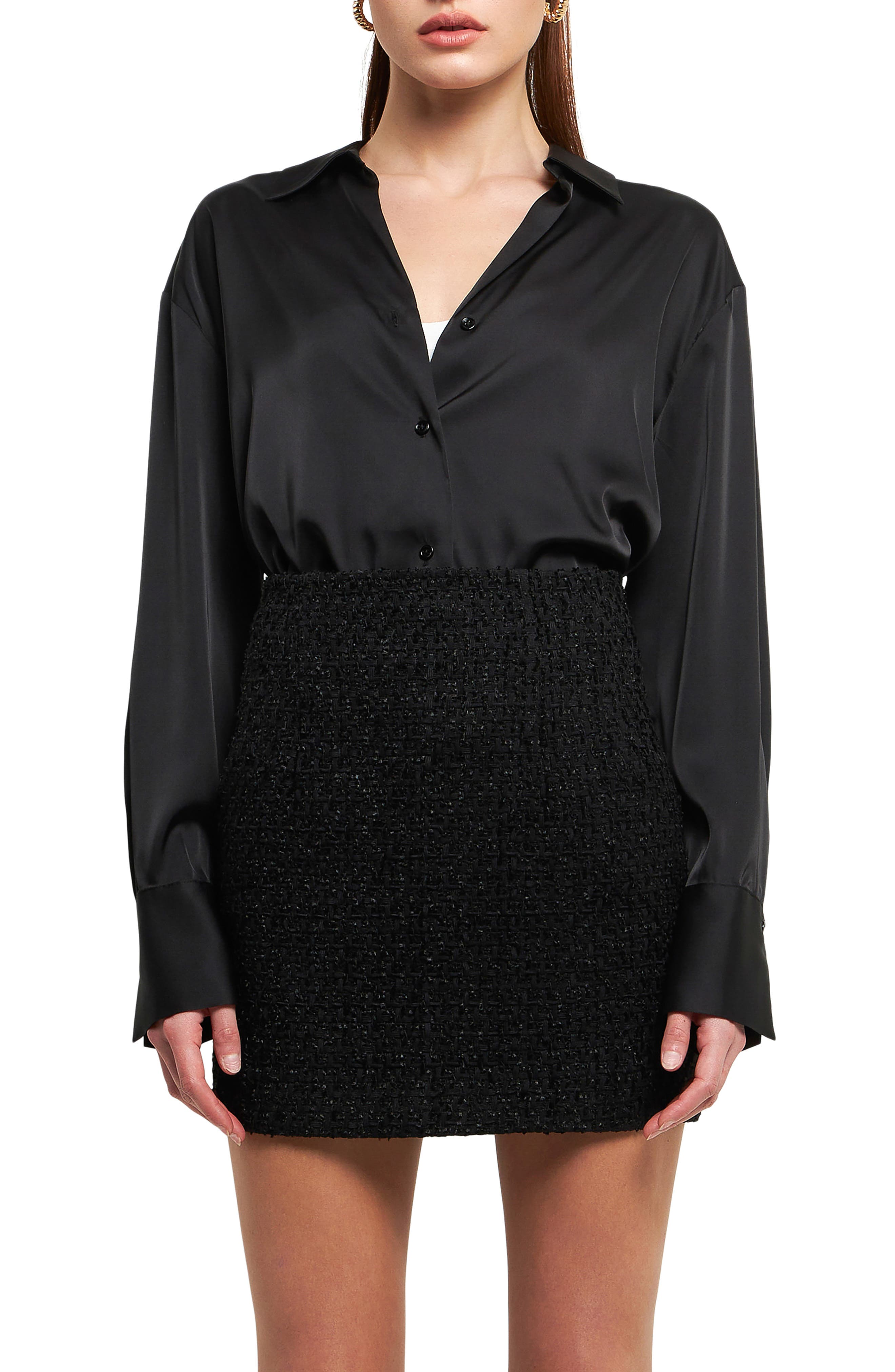 Endless Rose Satin Button-Up Shirt