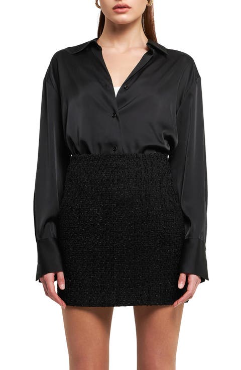 Satin Button-Up Shirt