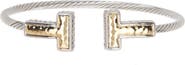 Juvell Two-Tone Twisted Cable Cuff Bangle