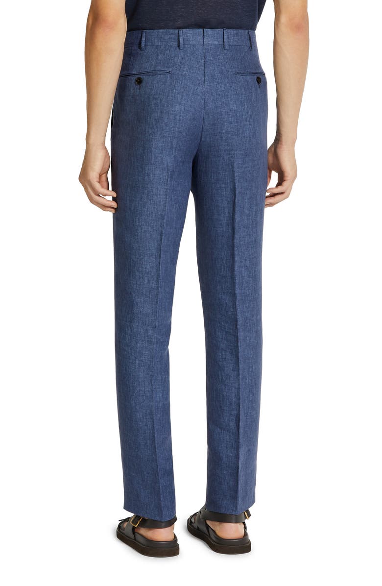 ZEGNA Oasi Linen Trousers, Alternate, color, Blu Ciano