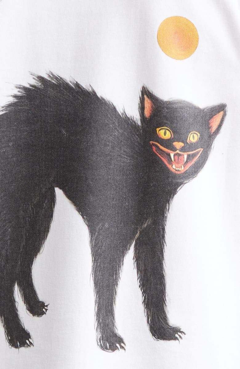 ENDLESS JOY Black Cat Cotton Graphic T-Shirt, Alternate, color,