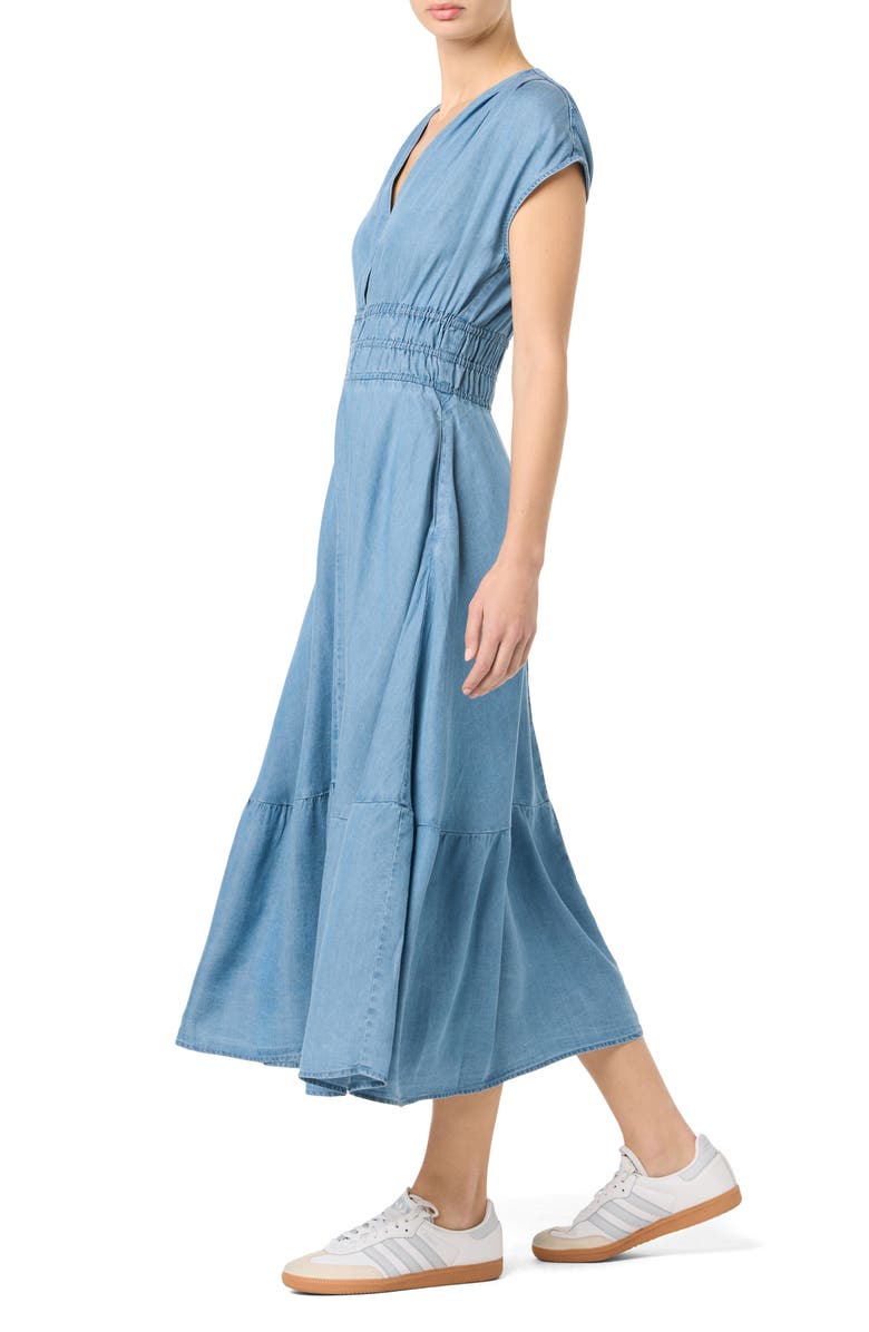 Cap Sleeve Chambray Maxi Dress