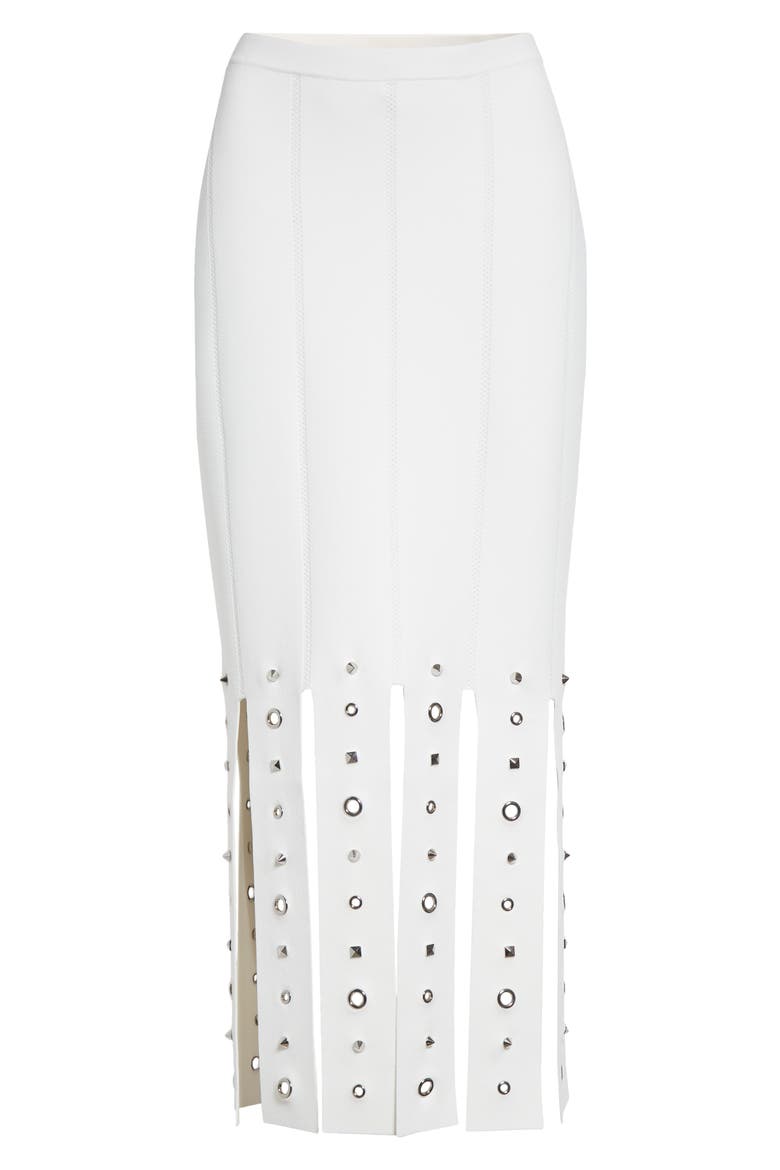 Grommet Studded Car Wash Knit Skirt, Alternate, color, PEARL