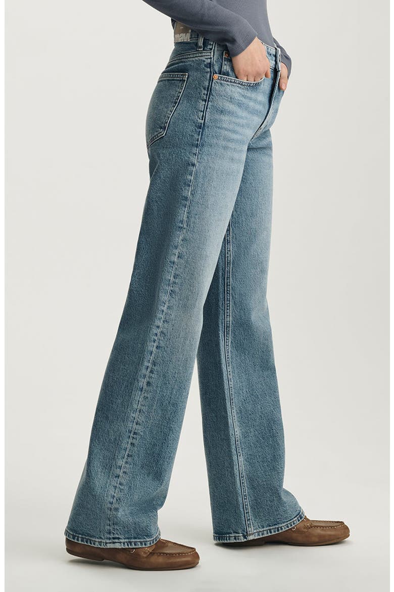 Taylor High Waist Relaxed Straight Leg Jeans, Alternate, color, MID BRUSHED CLASSIC BLUE