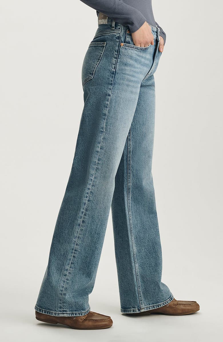 Mavi Jeans Taylor High Waist Relaxed Straight Leg Jeans, Alternate, color, Mid Brushed Classic Blue