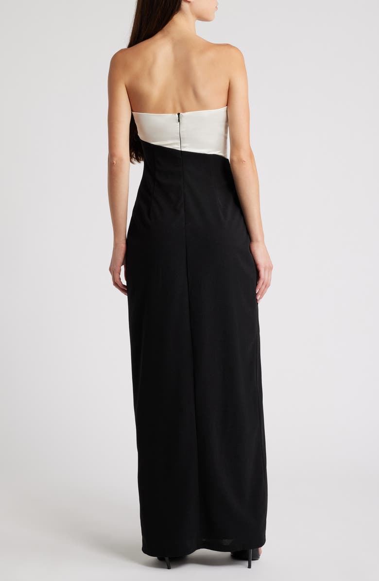 Lulus Majorly Sophisticated Colorblock Strapless Gown, Alternate, color, 