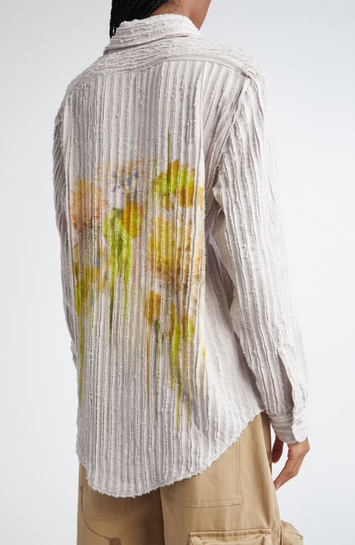 COLLINA STRADA COLLINA STRADA STONE FLOWER DRIP CONVENTION BUTTON-UP SHIRT