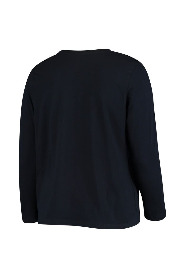 Women's Fanatics Branded College Navy Seattle Seahawks Plus Size Primary Logo Long Sleeve T-Shirt, Alternate, color, Navy