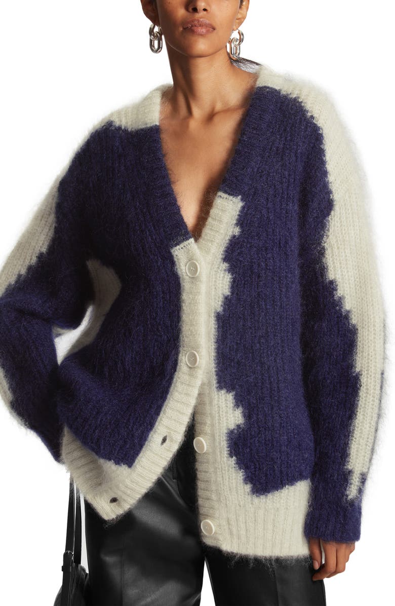 COS Oversize Mohair & Merino Wool V-Neck Sweater, Main, color,