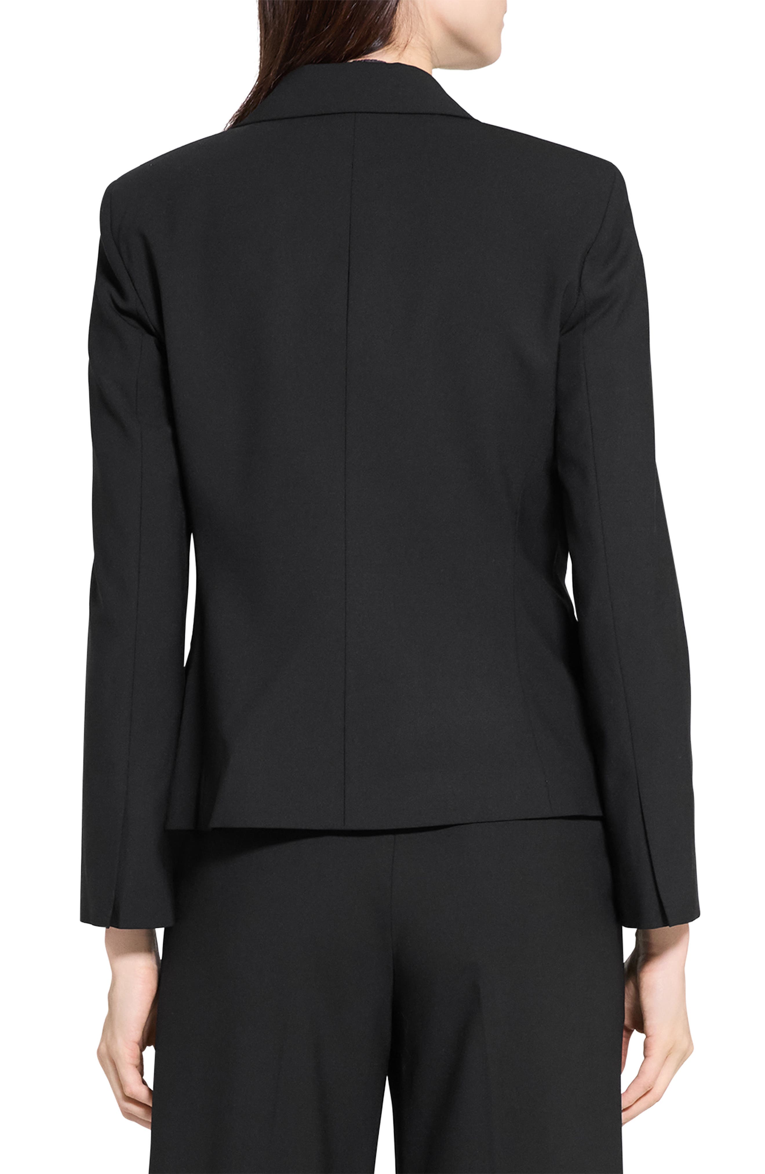 Slim Fit Stretch Wool One Button Blazer - image 2