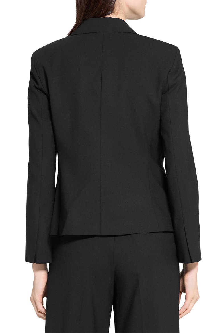 Slim Fit Stretch Wool One Button Blazer, Alternate, color, BLACK