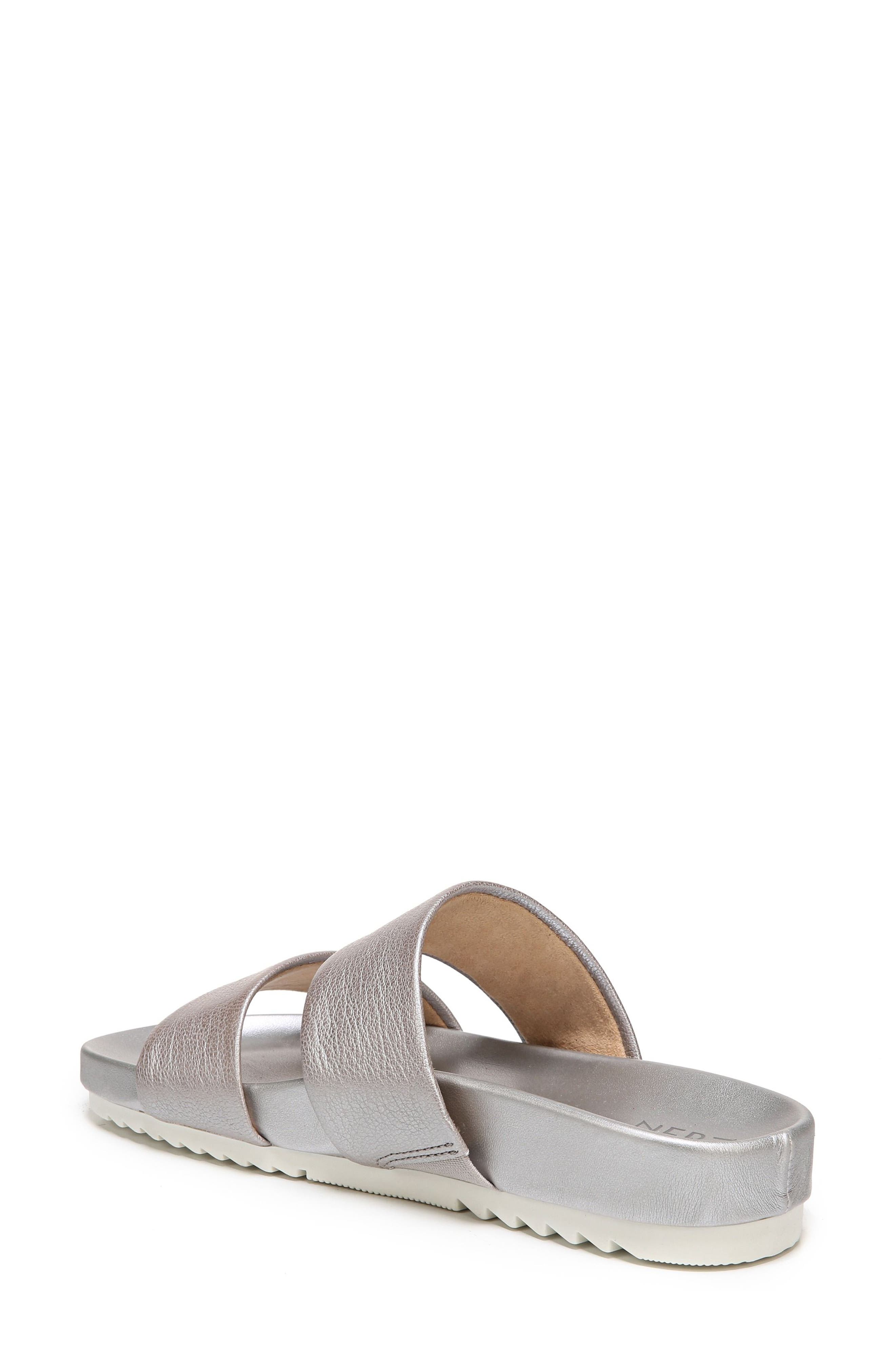 Amabella Slide Sandal, Alternate, color, SILVER LEATHER