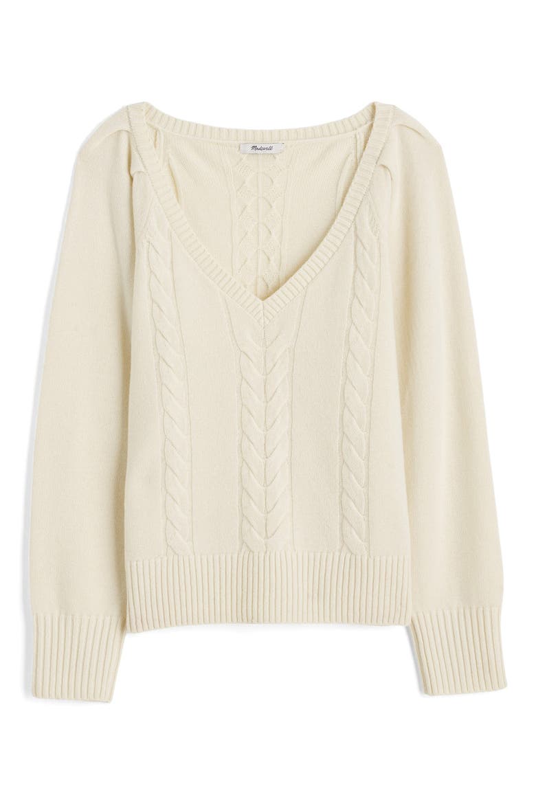 V-Neck Merino Wool Sweater, Alternate, color, ARCTIC