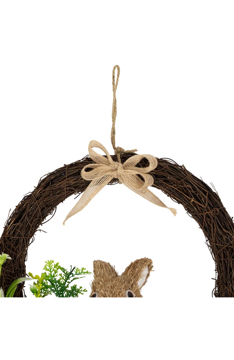 Northlight Floral Grapevine Spring Easter Wreath with Rabbit - 12", Alternate, color, Pink
