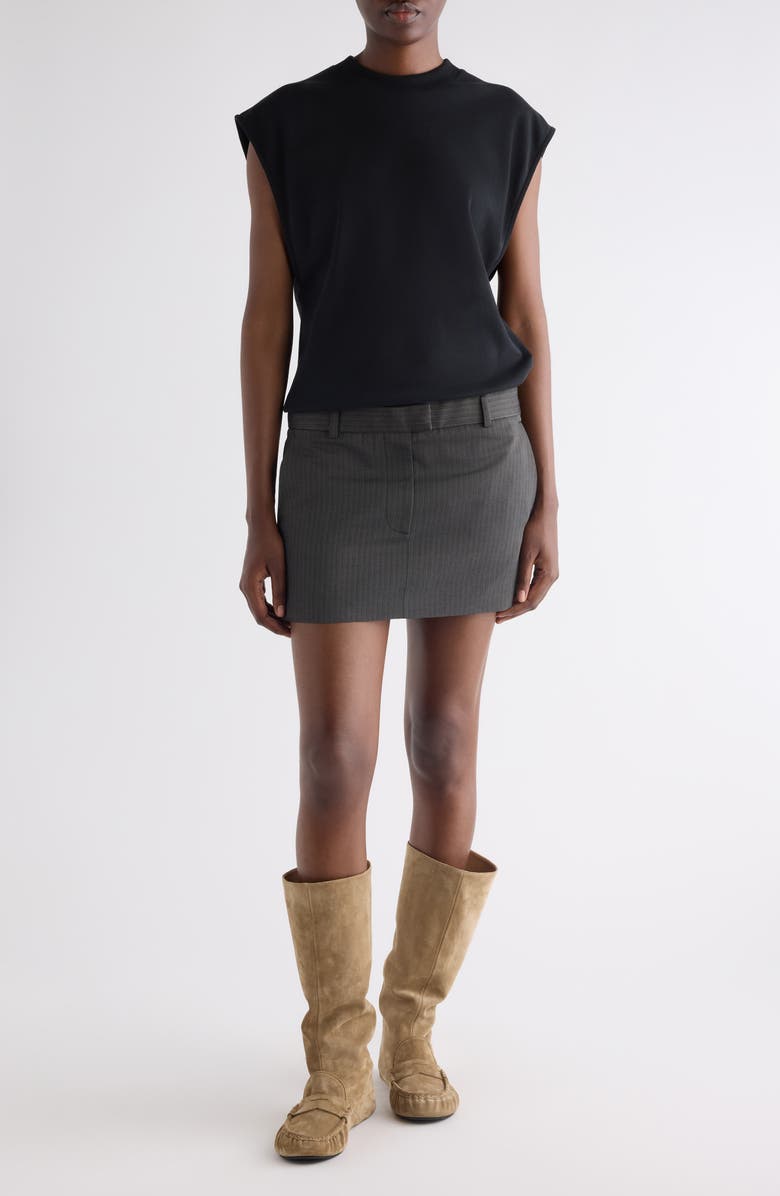 Acne Studios Layered Mixed Media Dress, Main, color, Black