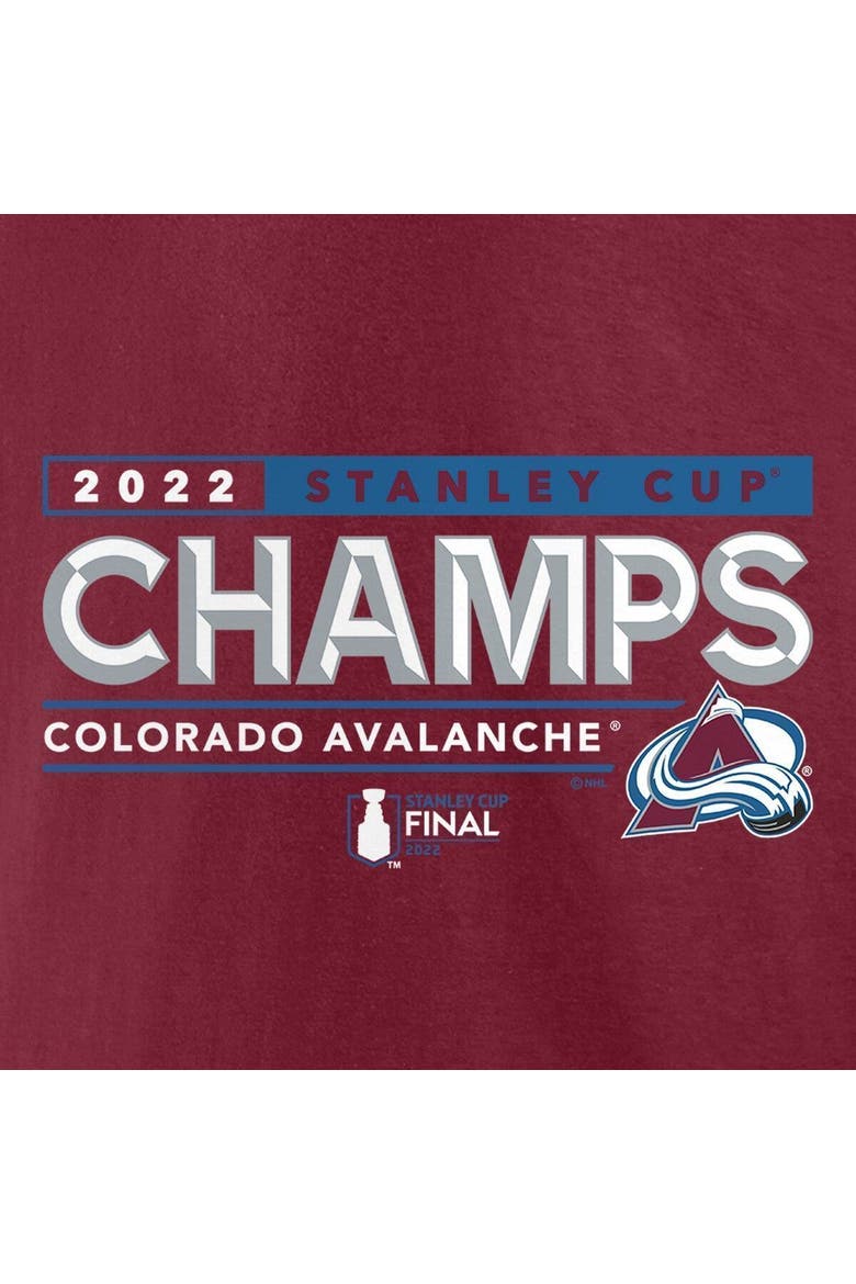 Men's Fanatics Branded Burgundy Colorado Avalanche 2022 Stanley Cup Champions Winger T-Shirt, Alternate, color, Burgundy