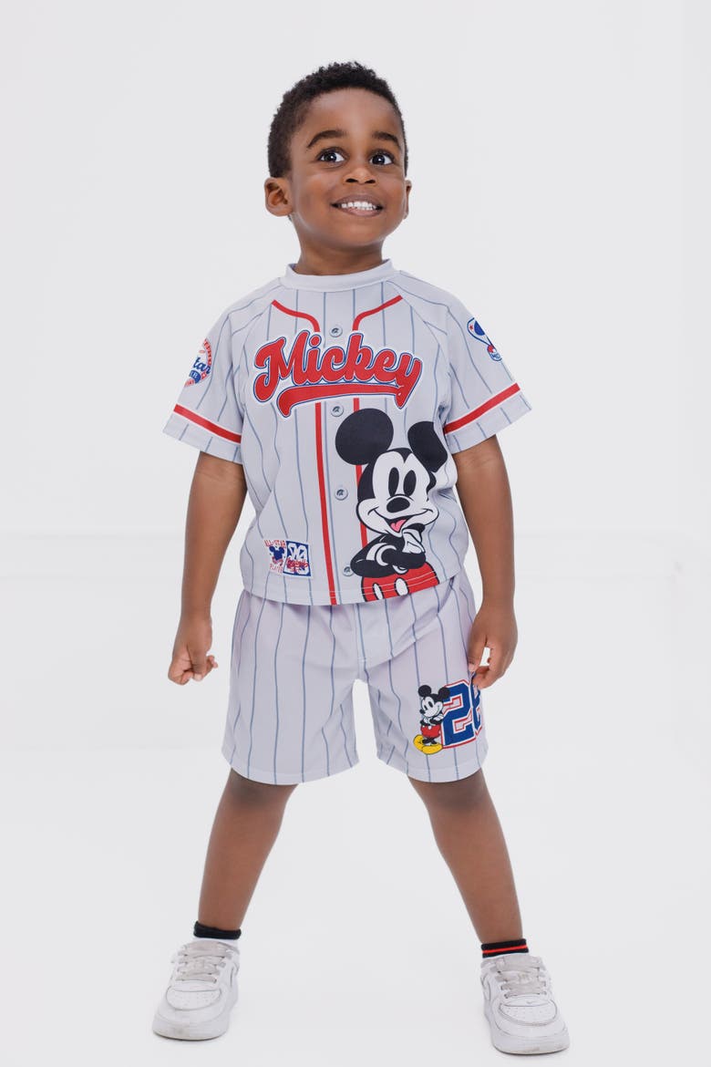 Mickey Mouse 2-Piece Baseball Jersey and Shorts Set, Alternate, color, Mickey Navy White