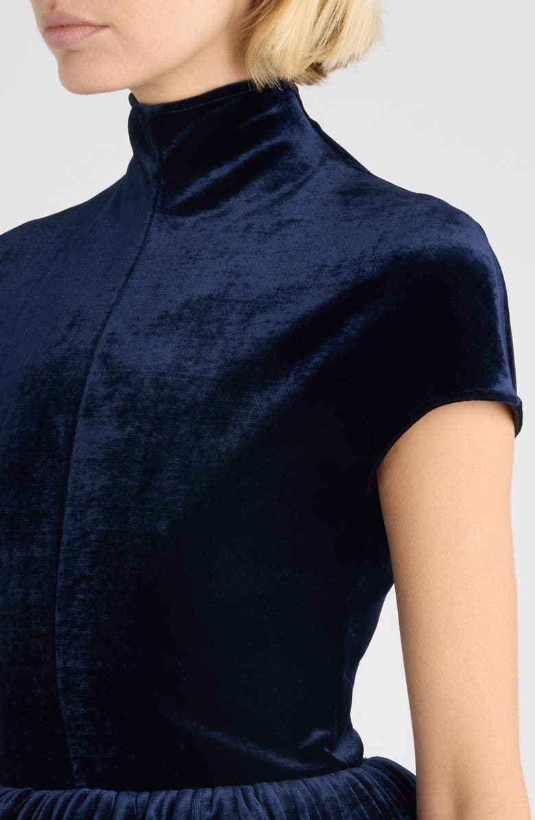 Alaïa Velvet Minidress, Alternate, color, Minuit